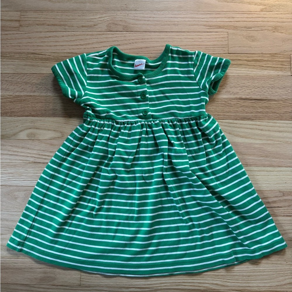 Hanna Andersson Green Striped Dress